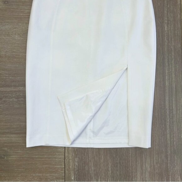 NWT Bebe Josie Modal Pencil Skirt White Size 8 Classic Sleek Workwear Versatile - Picture 4 of 12